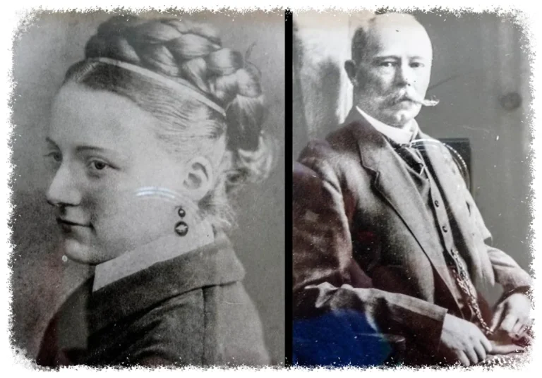 Jakiškių dvaro savininkai baronai von Koškuliai, istorinės XX a. pradžios nuotraukos